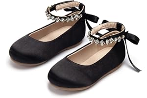 Otter MOMO Toddler/Little Girls Flower Girl Shoes Ballerina Flats Shoes Slip-on School Party Dress Shoes