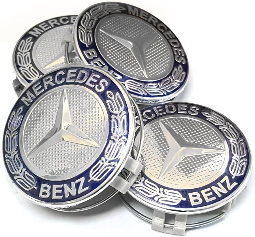 4 x Compatible Hubcaps 75 mm - Class A B C E CLK GL M ML SLK - Plugs for Studs Circles Alloy EOM: A170 400 00 25