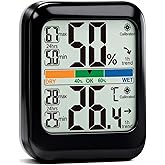 G.CATACC Digital Hygrometer Indoor Thermometer Humidity Meter Gauge with Max/Min Record Room Thermometer Temperature and Humi