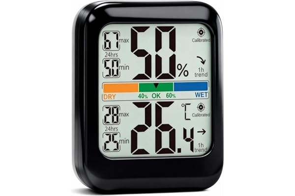 G.CATACC Digital Hygrometer Indoor Thermometer Humidity Meter Gauge with Max/Min Record Room Thermometer Temperature and Humi