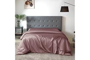 THXSILK Silk Duvet Cover, 100% 7A+ Mulberry Silk Comforter Cover, Seamless, Breathable, Easy Care Zipper Closure, 1 Duvet Cover Only - Queen, Purple