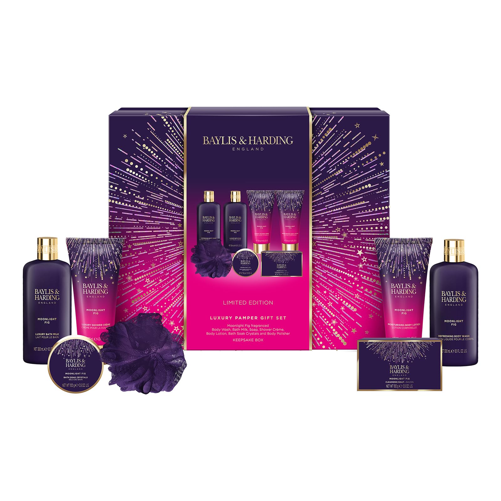 Baylis & Harding Moonlight Fig Luxury Pamper Gift Set - Vegan Friendly (Pack of 1)