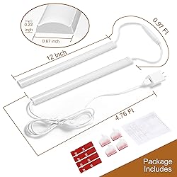 JUSJUBR Plug-in Under Cabinet Lighting, 2pcs 12