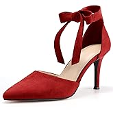 Womens High Heel Pointed Toe Pumps Ankle Tie Classic Office Special Dress Party Shoes