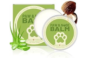 [50 g/1.76 oz *2] Dog Paw Balm with Coconut Oil for Dogs and Cats, Dry Paw Pad Moisturizer & Essential Oils Safe for Dogs wit