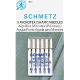 Aiguilles Machine Schmetz MicroTex 90/14 - Point Fin Pour Topstitching, Soie, Microfibres, Cuir Artificiel - Lot De 5 Aiguilles