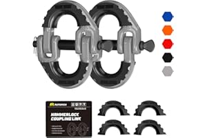 AUTORICH Safety Chain Connector Link, 1/2IN Tow Hitch Hammerlock Coupling Link, 2 Pack G80 Alloy Steel Tow Chain Connector, Quick Install & Remove, 12000 lbs Load Limit, Grey