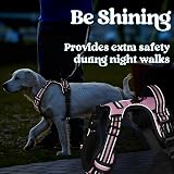rabbitgoo Dog Harness Large No Pull Front Back Clips Reflective Pink L view 9