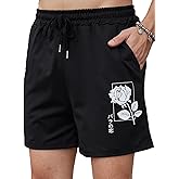 OYOANGLE Men's Summer Graphic Print Drawstring Waist Shorts Active Athletic Workout Gym Shorts