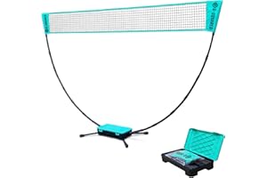 G-SQAURED 9X5Ft Portable Box Badminton Net Set, Foldable Easy Setup Standard Height, Professional Competition Training, Light