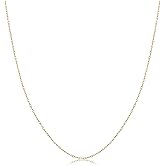 Kooljewelry 14k Yellow Gold 0.7 mm Thin Round Cable Chain Necklace (16, 18, 20, 22, 24 or 30 inch)