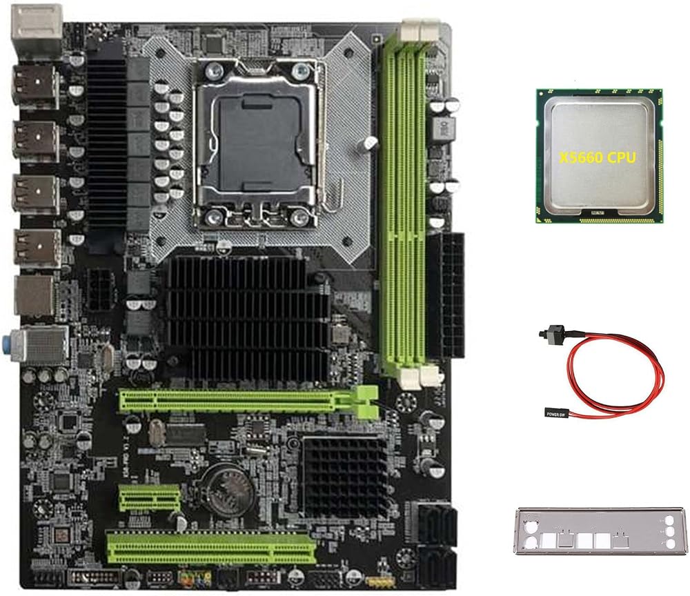 Lodokdre X58 Motherboard LGA1366 DDR3 ECC RAM Support X5660 CPU Switch Cable