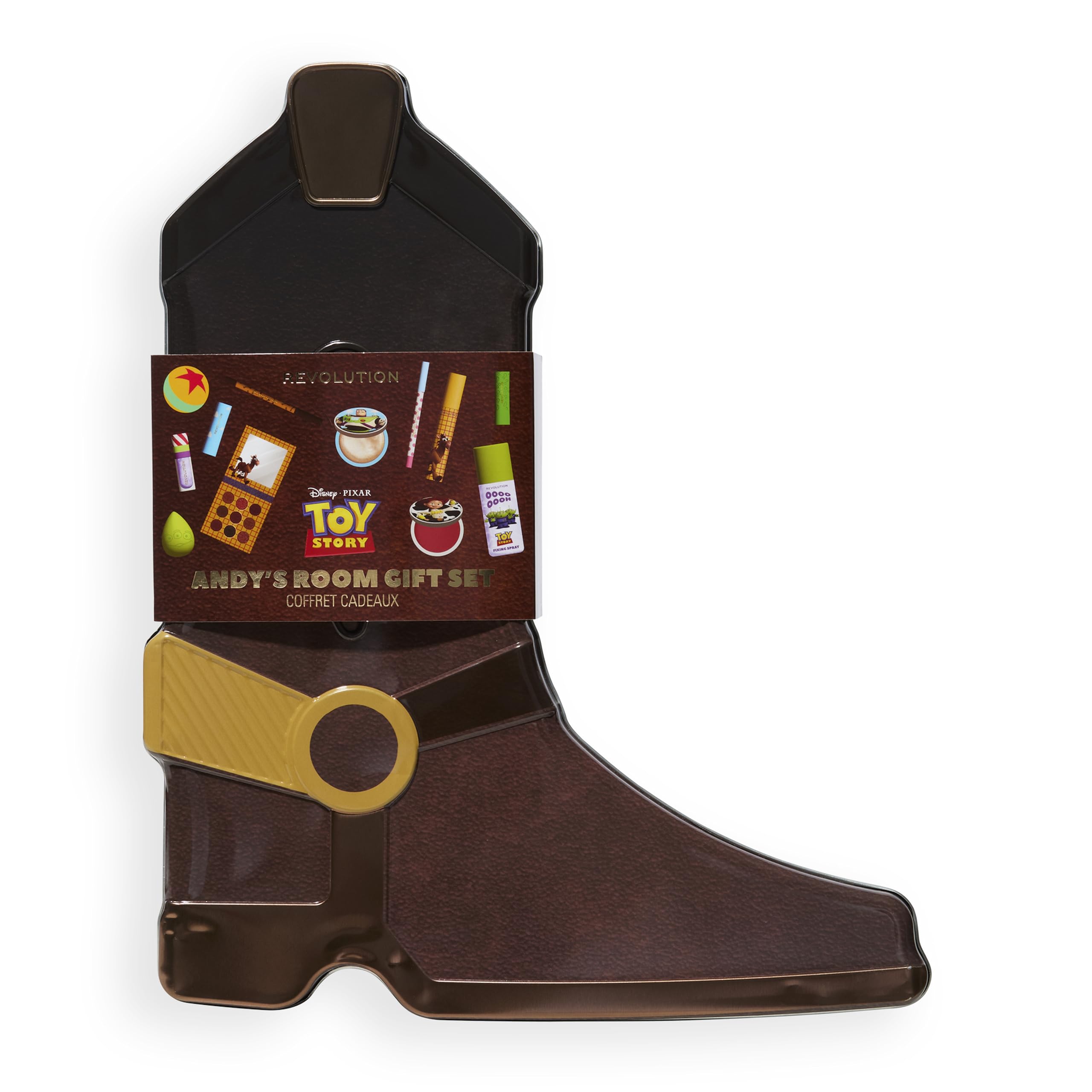 Revolution Beauty, Disney Toy Story x Revolution Andy's Room Gift Set, Holiday Makeup Set, Boot with 12 Beauty Products, Vegan & Cruelty-Free