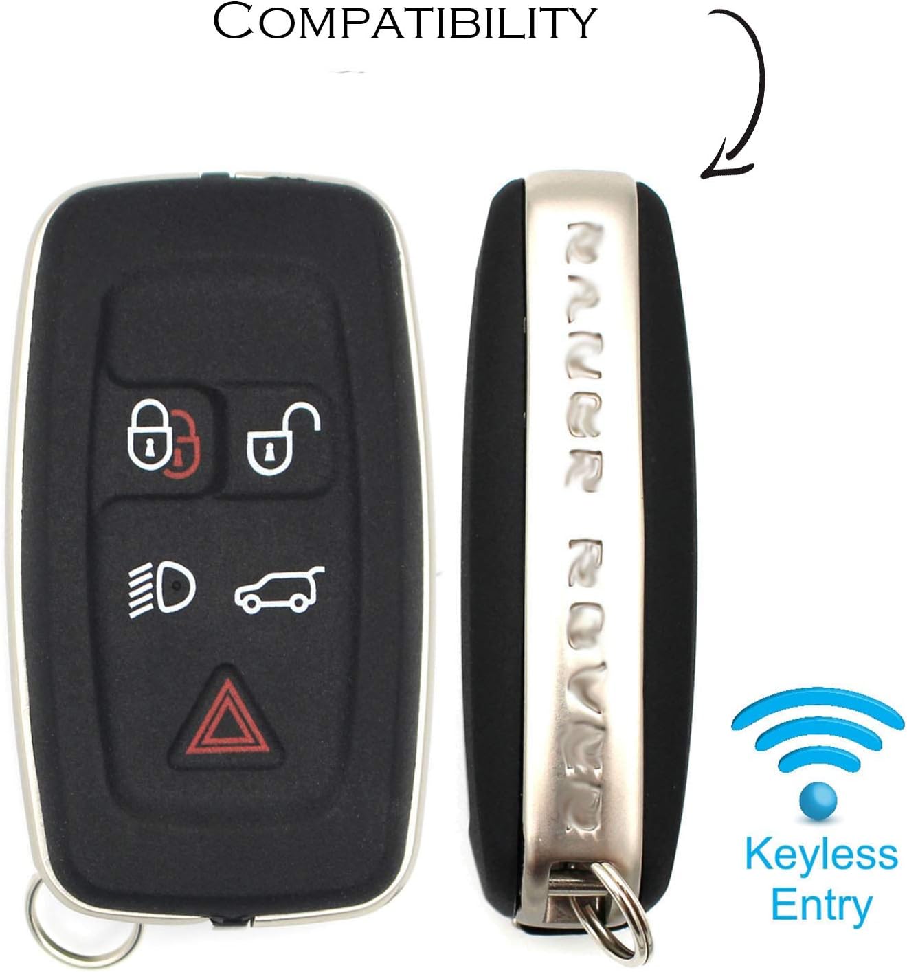 Finest-Folia LB Silicone Key Cover for 5-Button Car Keys, Black - Image 5