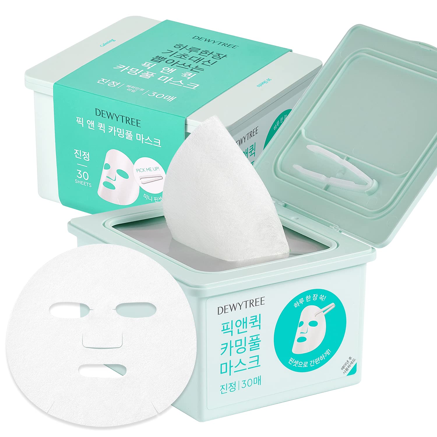 DEWYTREE Pick and Quick Calming Full Mask 30 Sheets | Intensely Hydrating Face Masks w/Aloe | Beauty Face Mask Sheets | Calming Face Sheet Mask for Tired Skin| Brightening Face Masks Beauty Sheets