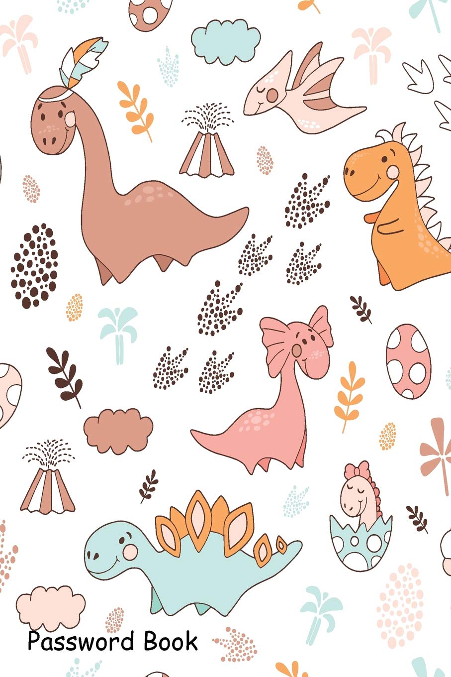 Password Book: Include Alphabetical Index With Pattern Dinosaurs