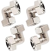 TRUCFUSION 3/4" Air Piping Fitting, Elbow Rapid Air System Kit 200PSI Nickel-Plated Brass with Double O-Ring For Workshop Garage Compressed Air System Kit (4PCS)