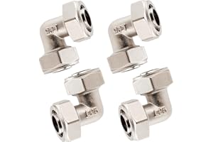 TRUCFUSION 3/4" Air Piping Fitting, Elbow Rapid Air System Kit 200PSI Nickel-Plated Brass with Double O-Ring For Workshop Garage Compressed Air System Kit (4PCS)