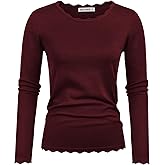 GRACE KARIN Women's High Stretchy Long Sleeve Pullover Sweater Blouse Top