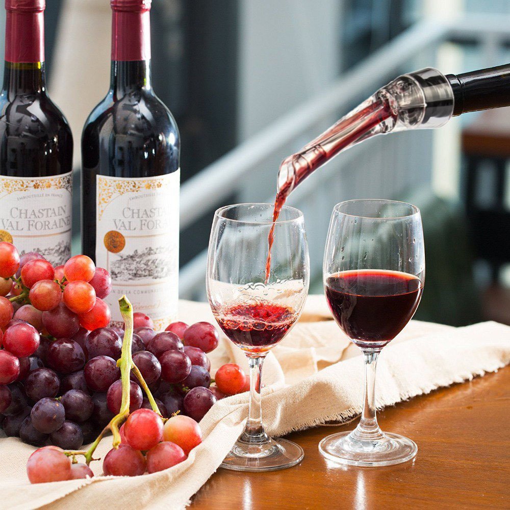 Censha Wine Aerator Diffuser Pourer Decanter Premium Aerating Pourer and Decanter Spout Wine Accessories with Gift Wine Stoppers