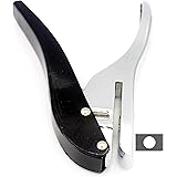 Kucaa Metal Silver Hand-held 2/5 inch 10mm Round Heavy Duty Single Circle Hole Punch for ID Cards PVC Cards Badge Photos
