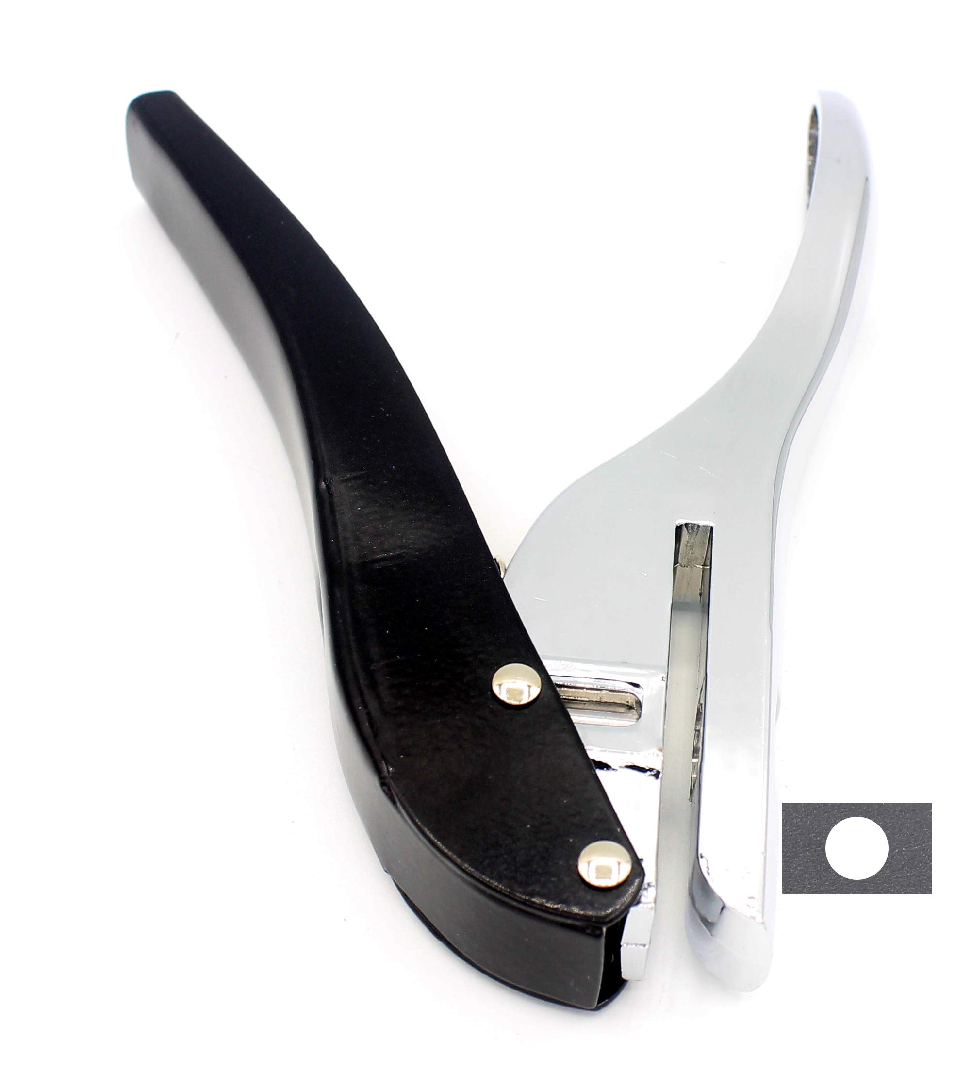 Kucaa Metal Silver Hand-held 2/5 inch 10mm Round Heavy Duty Single Circle Hole Punch for ID Cards PVC Cards Badge Photos