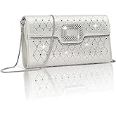 BASABELA Rhinestones Evening Clutch Purses for Women Formal Dressy Handbag with Chain Strap for Weddings Cocktail Prom Party