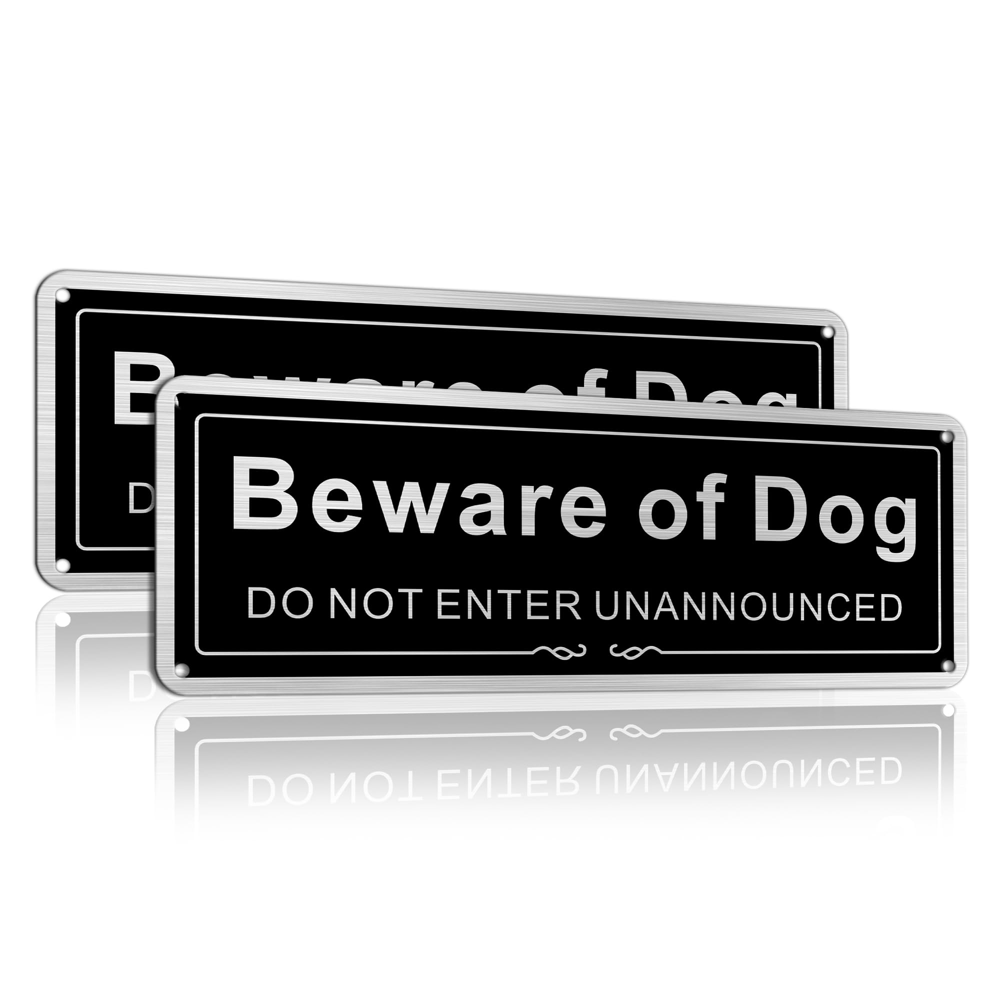 TAKULA Beware of the Dogs Sign Outdoor Gate-9.8 * 3.5 Inch Beware of Dog Signs,Waterproof, Rustproof and Fade-resistant Signs,Warning Sticker Do Not Enter Dog Sign|2 PCS