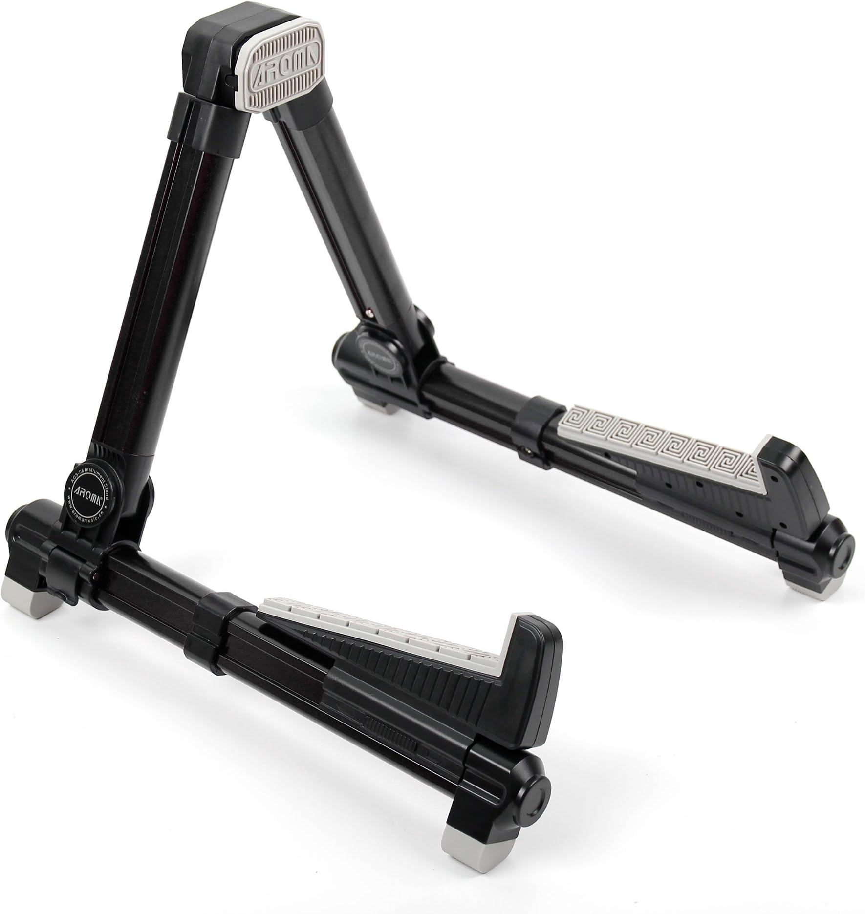 Black Premium Collapsible Travel Acoustic Guitar Stand For Gibson, Ibanez, Tanglewood, Yamaha & Fender Acoustic Guitars With Adjustable Legs