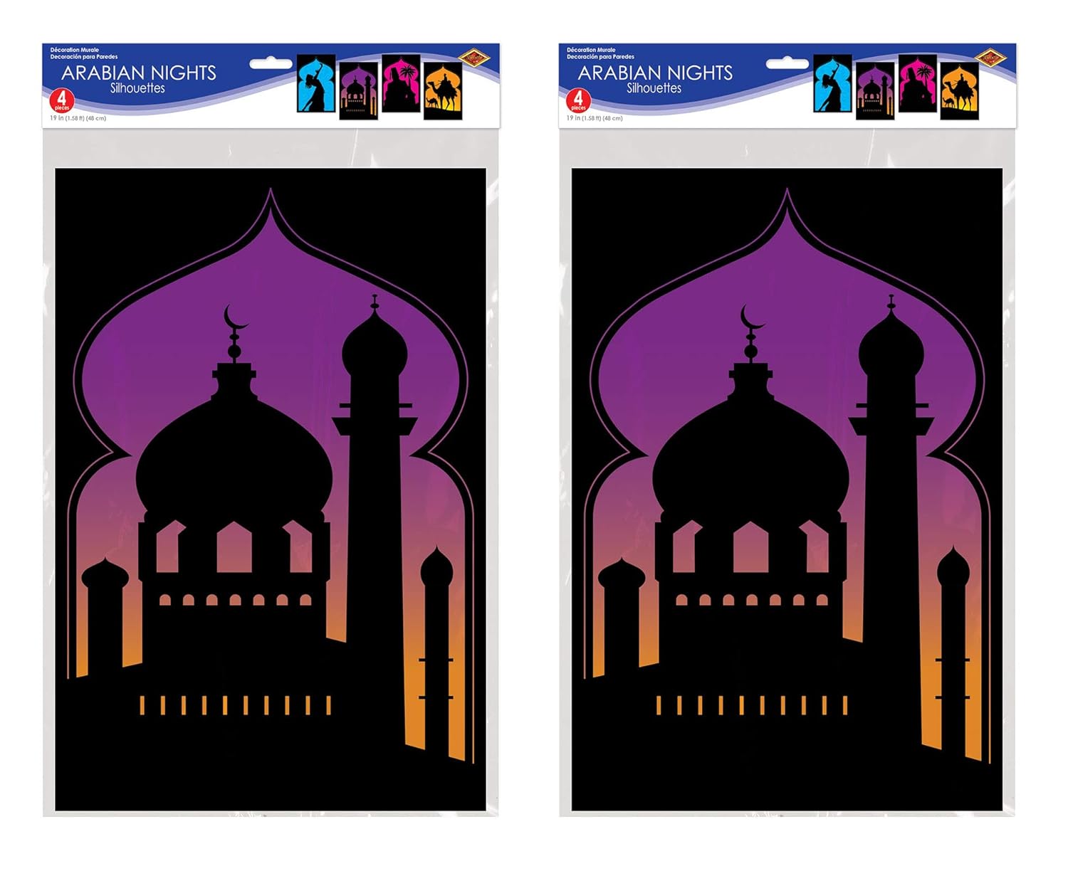 48 Cm Party Decorations Pack Of 4 Arabian Nights Silhouettes