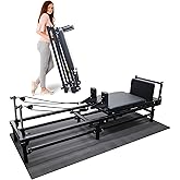 BalanceFrom Foldable Pilates Reformer Machine with Adjustable Reformer Heights, Multifunctional Pilates Equipment with Jump Boardsand and Piano Wire Spings