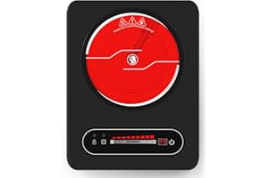 VBGK Single Burner Electric Cooktop,110V 1800W Stove Top with LED Touch Control,9 Power Levels, Timer, Safety Lock,single Ele