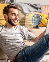 gaitop USB Desk Fan Small Quiet 3 Speeds Portable Personal Table Fan Black view 2
