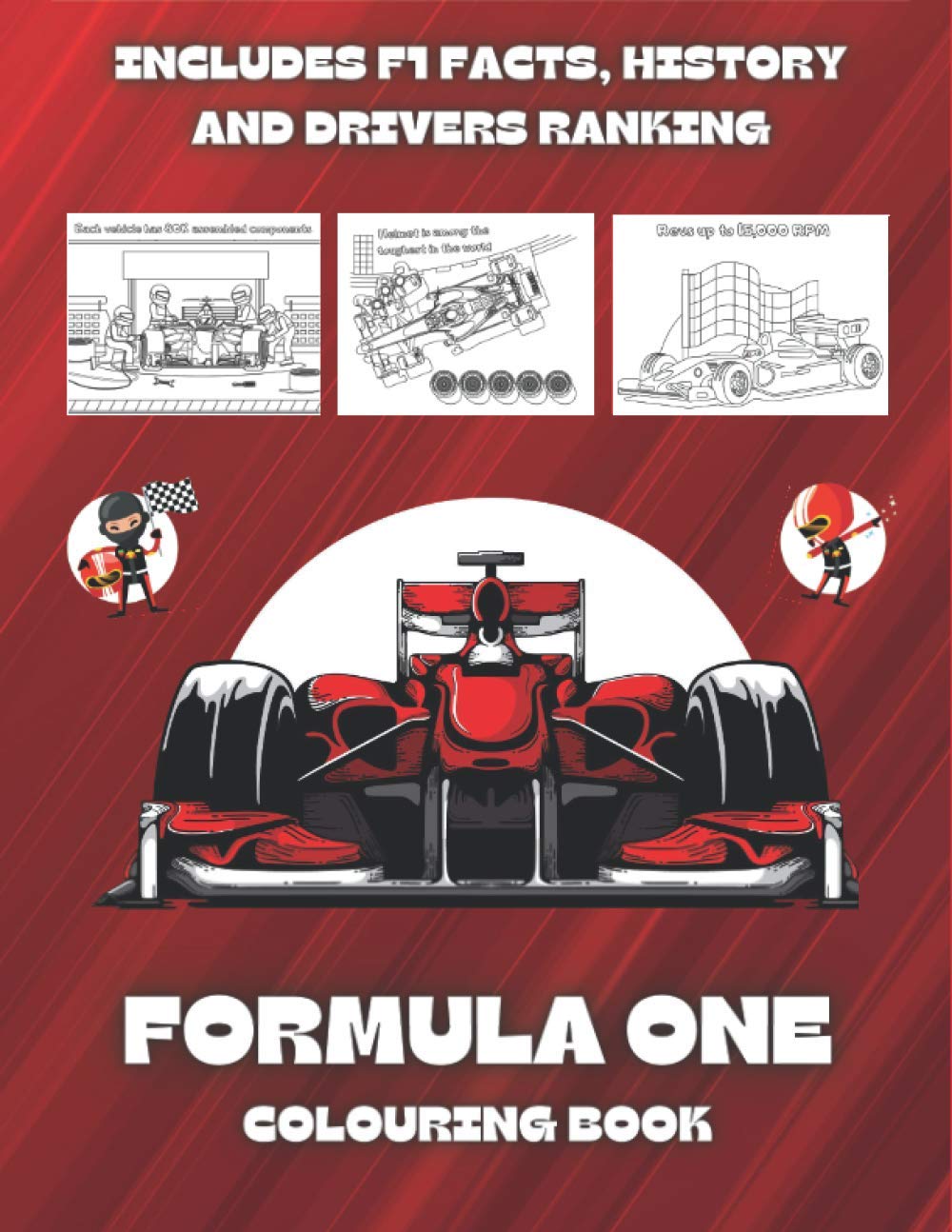 formula one colouring book motorsport coloring pages for kids and adults featuring racing cars facts about f1 races press natural silly 9798706000639 amazon com books