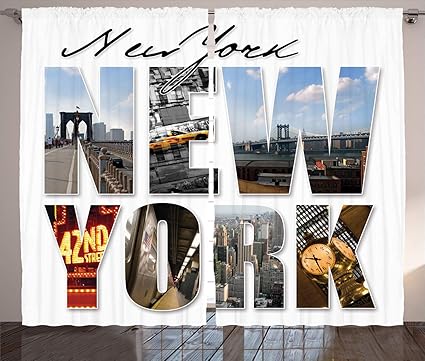 Amazon Com Ambesonne Nyc Decor Curtains New York City