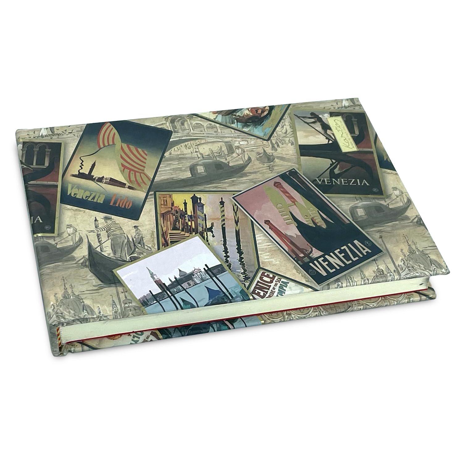 Magicamente Carta Set of 2 Sketchbook A6 Sketchbook Drawing Book 14.8 x 10 cm Hard Cover Gold Powder Decoration 96 Sheets Smooth Chamois Paper Venice