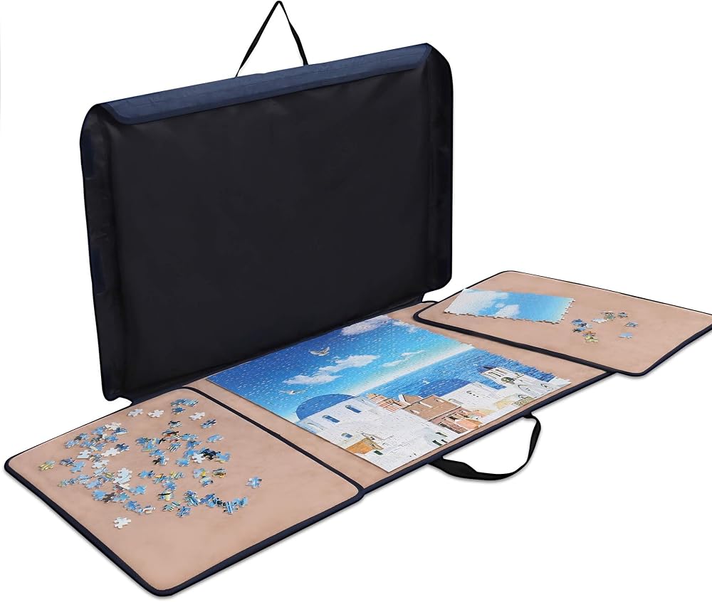Becko US Jigsaw Puzzle Board 1000 Piece Portable Storage Case Non-Slip Khaki