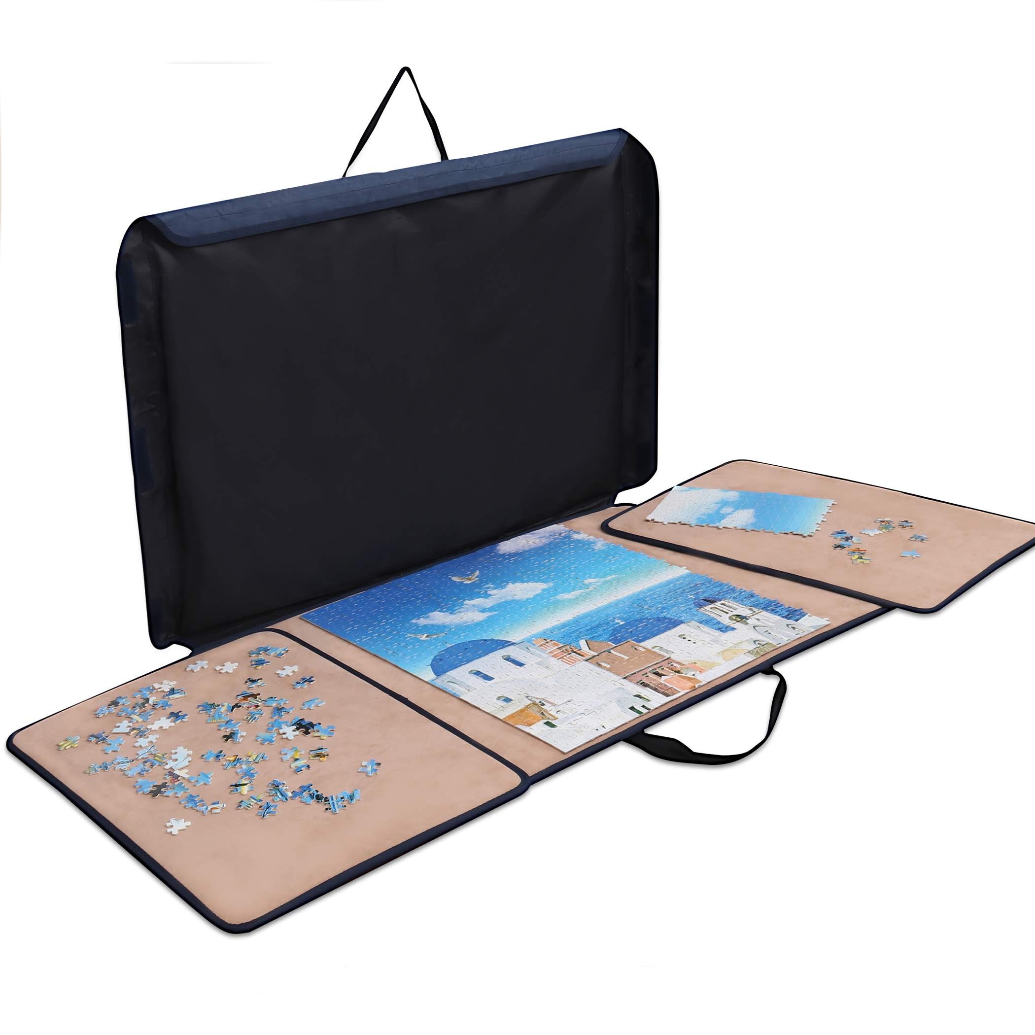 Becko US Jigsaw Puzzle Board Portable Puzzle Case Puzzle Storage Saver, Non-Slip Surface, for Up to 1000 Pieces (Khaki)