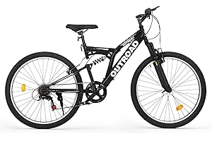 OUTROAD OUTDOOR CAMPING GARDEN PATIO Outroad 26 Inch Mountain Bike, 7-Speed/High-Carbon Steel/Aviation Grade Frame with V Brake, Adjustable Ergonomic Seat Bicycle for Men Women Adult, MTB with Shock Absorption System