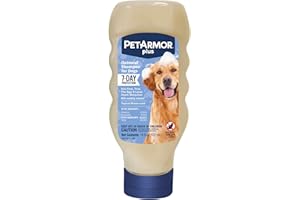PetArmor Plus Flea and Tick Shampoo for Dogs, Oatmeal Flea Shampoo Kills Fleas, Ticks, and More, Tropical Breeze Scent, 18oz