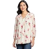 Jones New York Women's Vneck Tunic with Elastic Cuff SLVS
