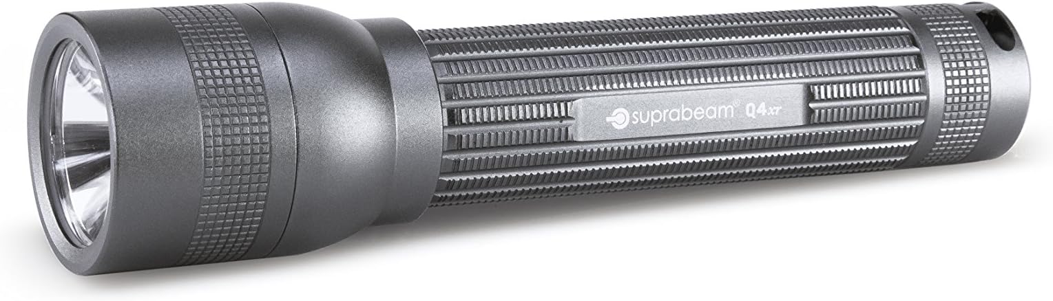 Suprabeam SBQ4XR Q4xr Rechargeable LED Flashlight with Free Li-Ion Batteries, Adjustable Wristband and Carrying Case