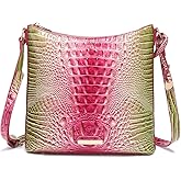 Makcr Joacbv Shoulder Crocodile Flat Handbags for Women trendy Ladies Shoulder Bag Embossed Pattern Leather Crossbody Purse