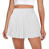 DLOODA Womens Pleated Tennis Skirts with Pocket Shorts High Waisted Skorts Lightweight Golf Skirt Flowy Athletic Skort