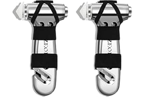 SZEOF Safety Hammer Cute with Window Breaker and Seat Belt Cutter,Car Emergency Escape Hammer,Escape Tool,Metallic Silver,2PCS
