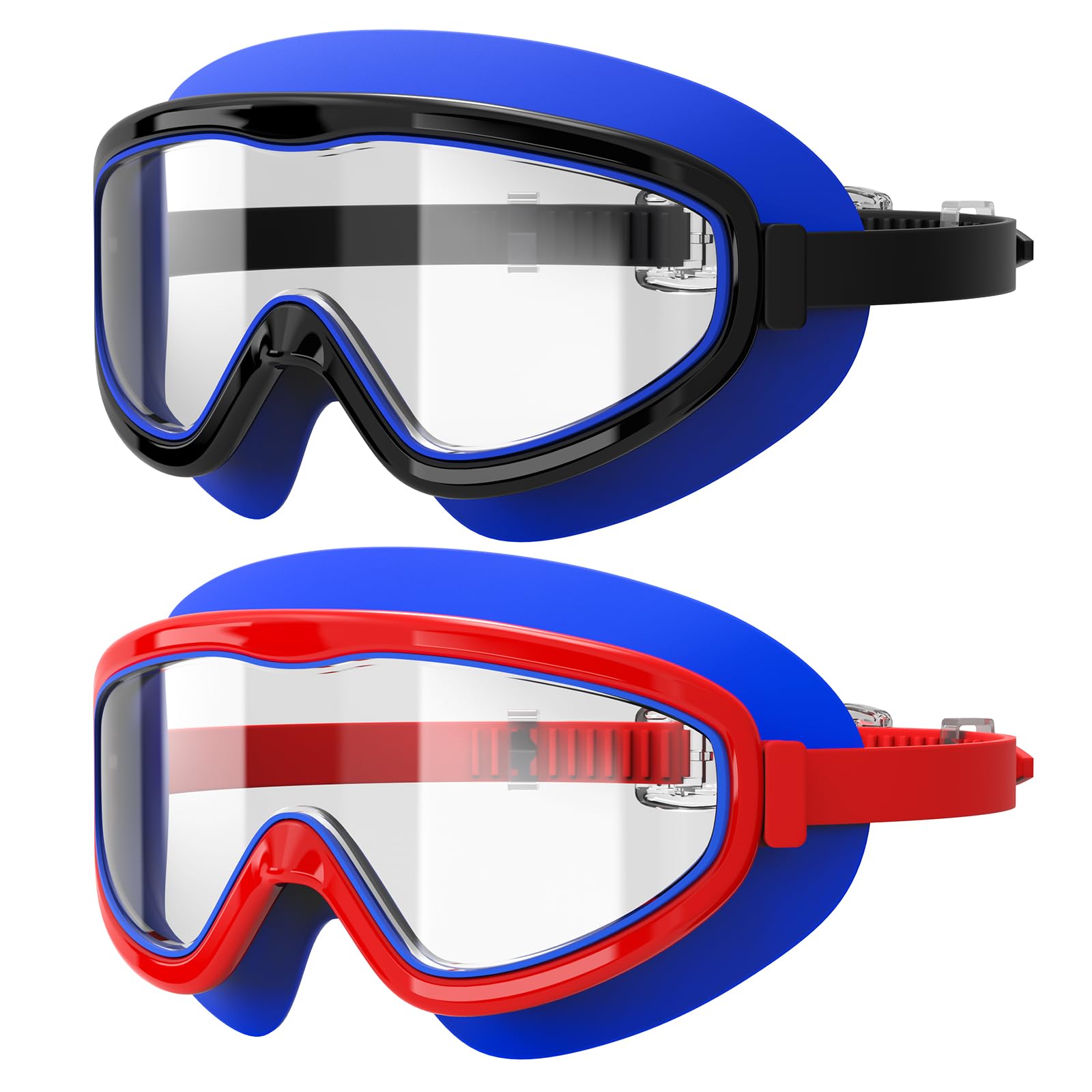 EasYoung Adult Swim Goggles, 2-Pack Swim Pool Goggles, Anti-Fog UV Protection, Wide View Swim Glasses Suitable for Over 15 Men, Women