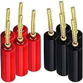 Flex Pin Banana Plugs for Speaker Wire 5 Pairs, Speaker wire Connector Pin Plug Type, 24K Gold Plated Insulated for Spring-Loaded Banana Jack speaker Terminals ,Support 12 AWG to 20 AWG Wires…