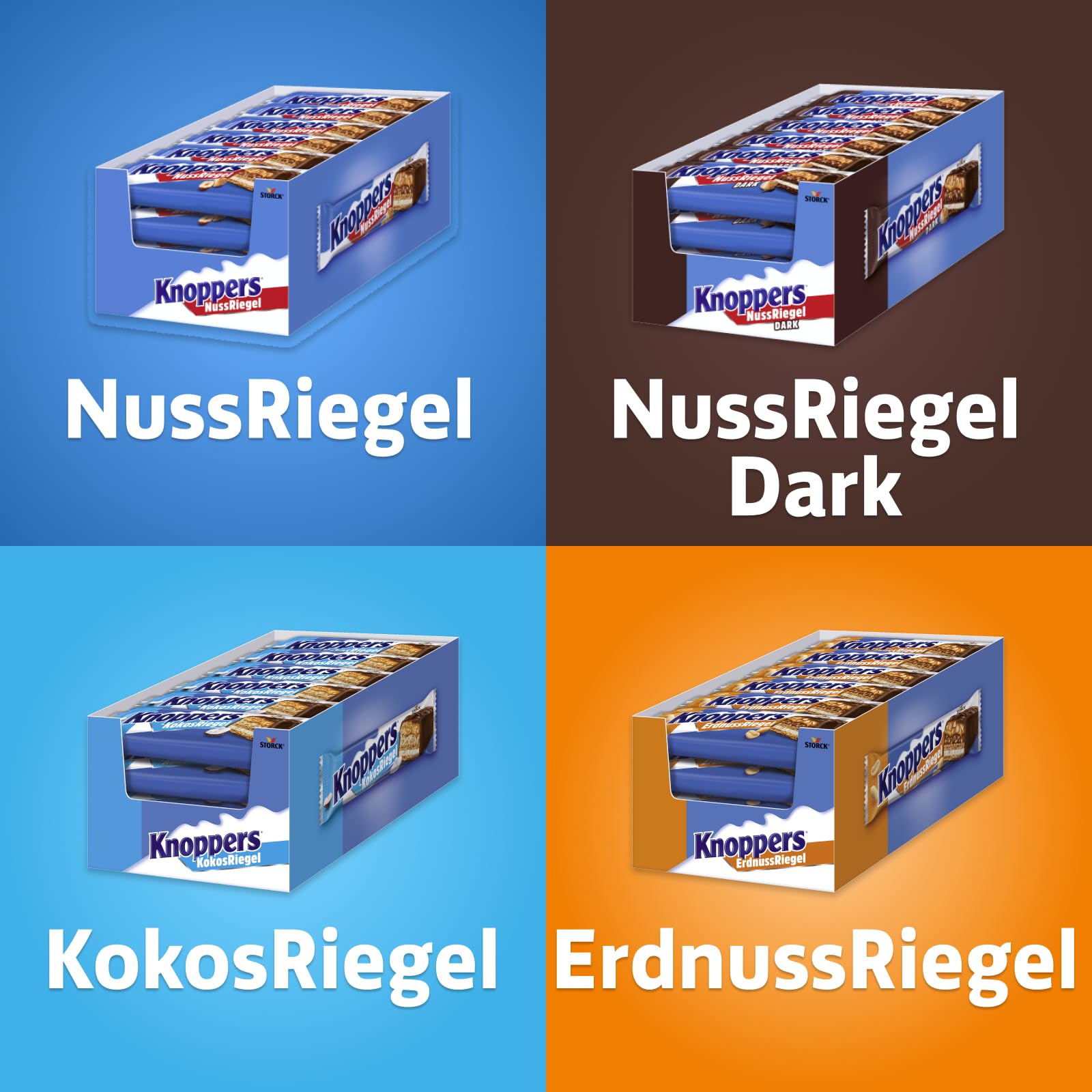 Knoppers NussRiegel Dark – 24 x 40 g Riegel – Schokoriegel mit Milch- und Nugatcreme, Haselnüssen, Karamell und Vollmilchschokolade 7