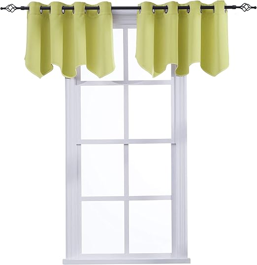Amazon Com Aquazolax Scalloped Valances With Grommets For Kitchen