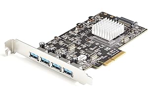 StarTech.com 4-Port USB PCIe Card - USB 3.2 Gen 2 (10Gbps) Type-A PCI Express Expansion Card with 2 Controllers - 4X USB-A - 